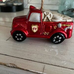 Red Fire Truck Holiday Ornament